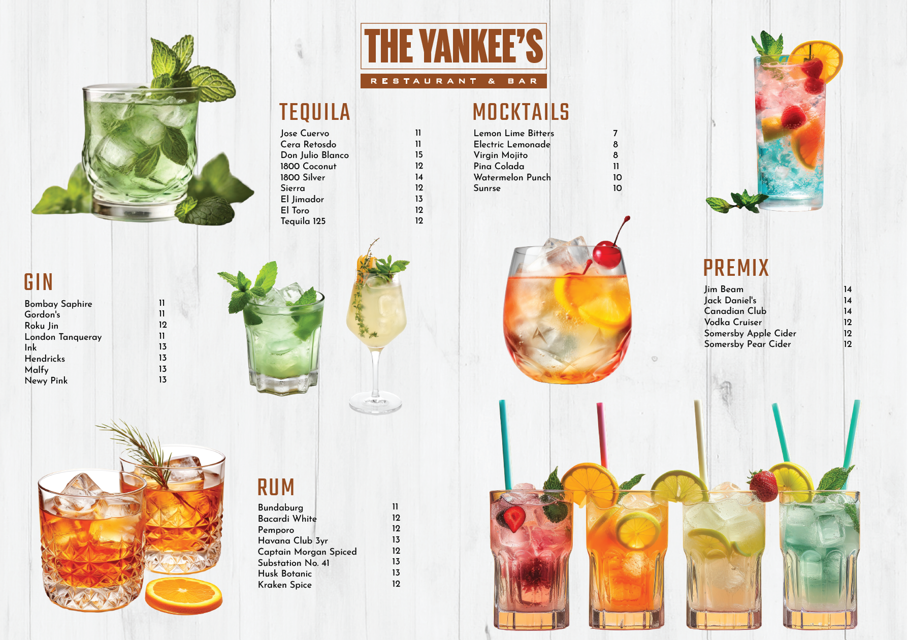 Yankees Restaurant and Bar Surfers paradise GC Drinks 2-2 Point of Sale Powered by FrabPOS Website and Online Ordering by Order Eats