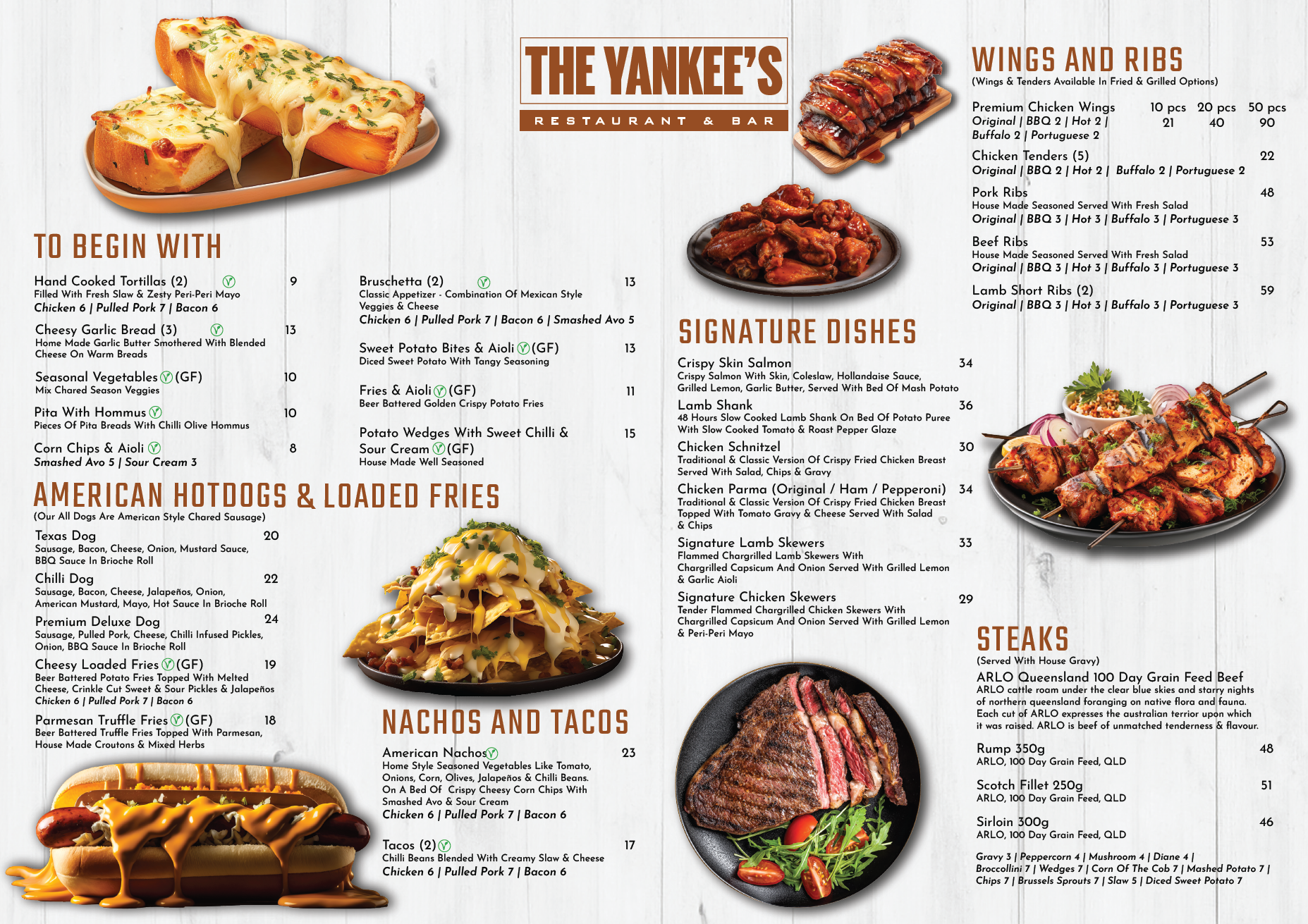 Yankees Restaurant and Bar Surfers paradise GC Menu 2-2 Point of Sale Powered by FrabPOS Website and Online Ordering by Order Eats